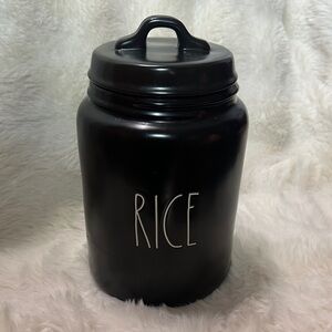 Rae Dunn Rice Canister Matte Black